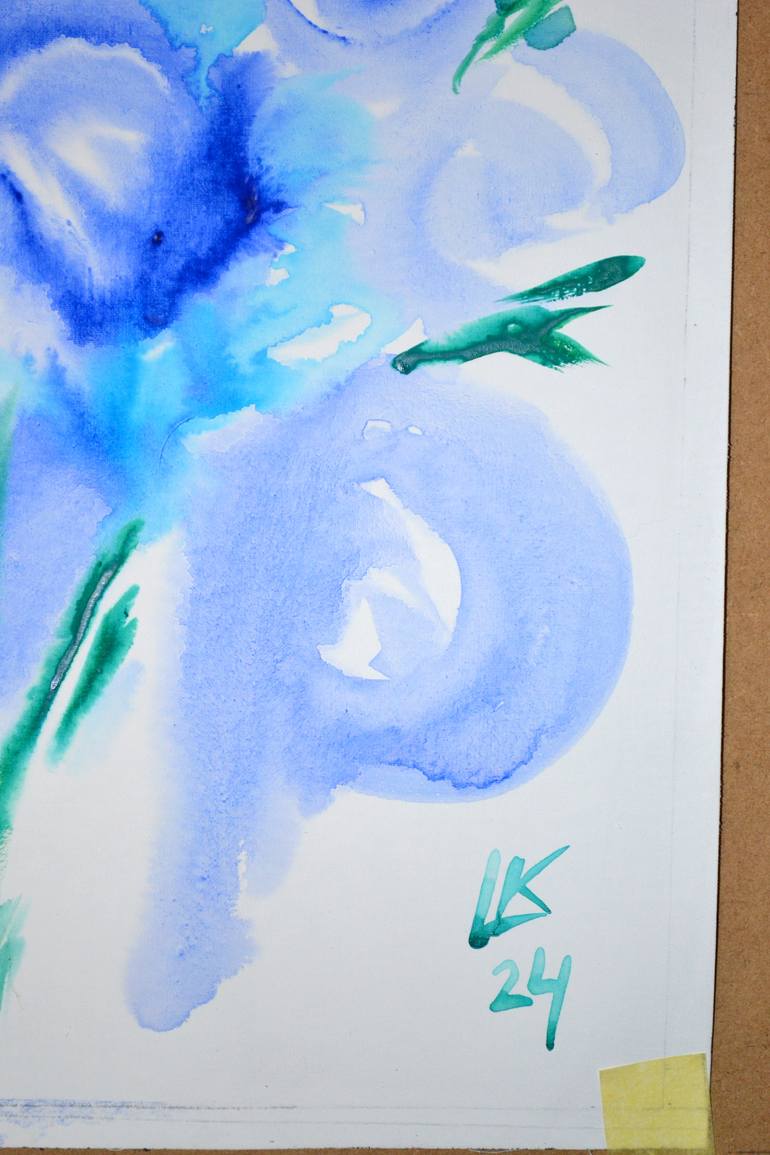 Original Abstract Floral Painting by Lada Kholosho