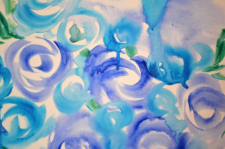 Original Abstract Floral Painting by Lada Kholosho