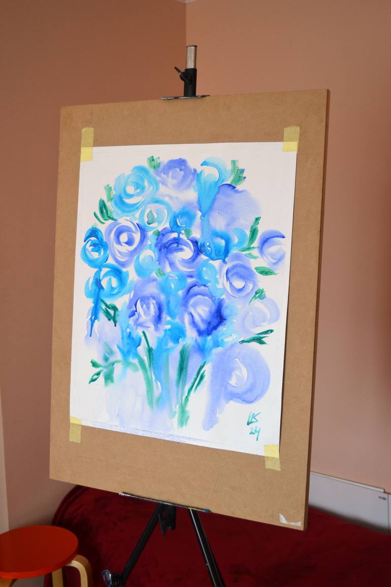 Original Abstract Floral Painting by Lada Kholosho