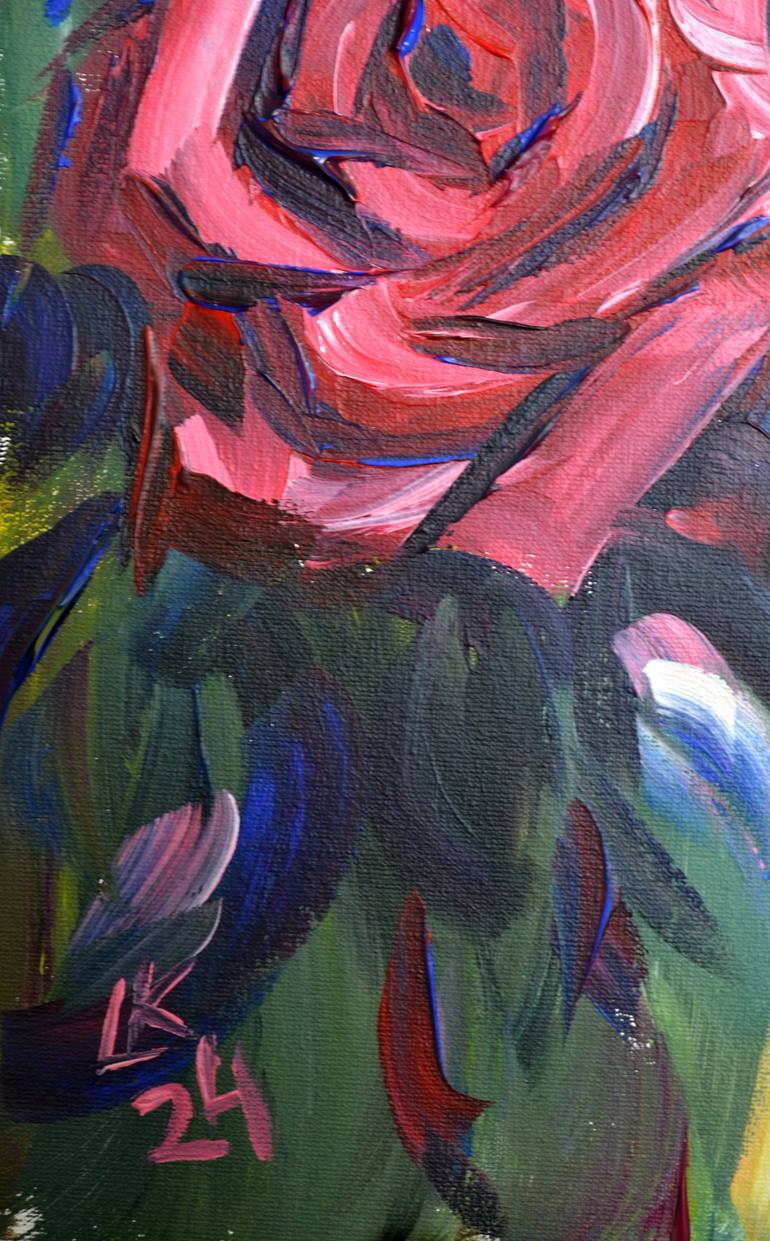 Original Abstract Floral Painting by Lada Kholosho