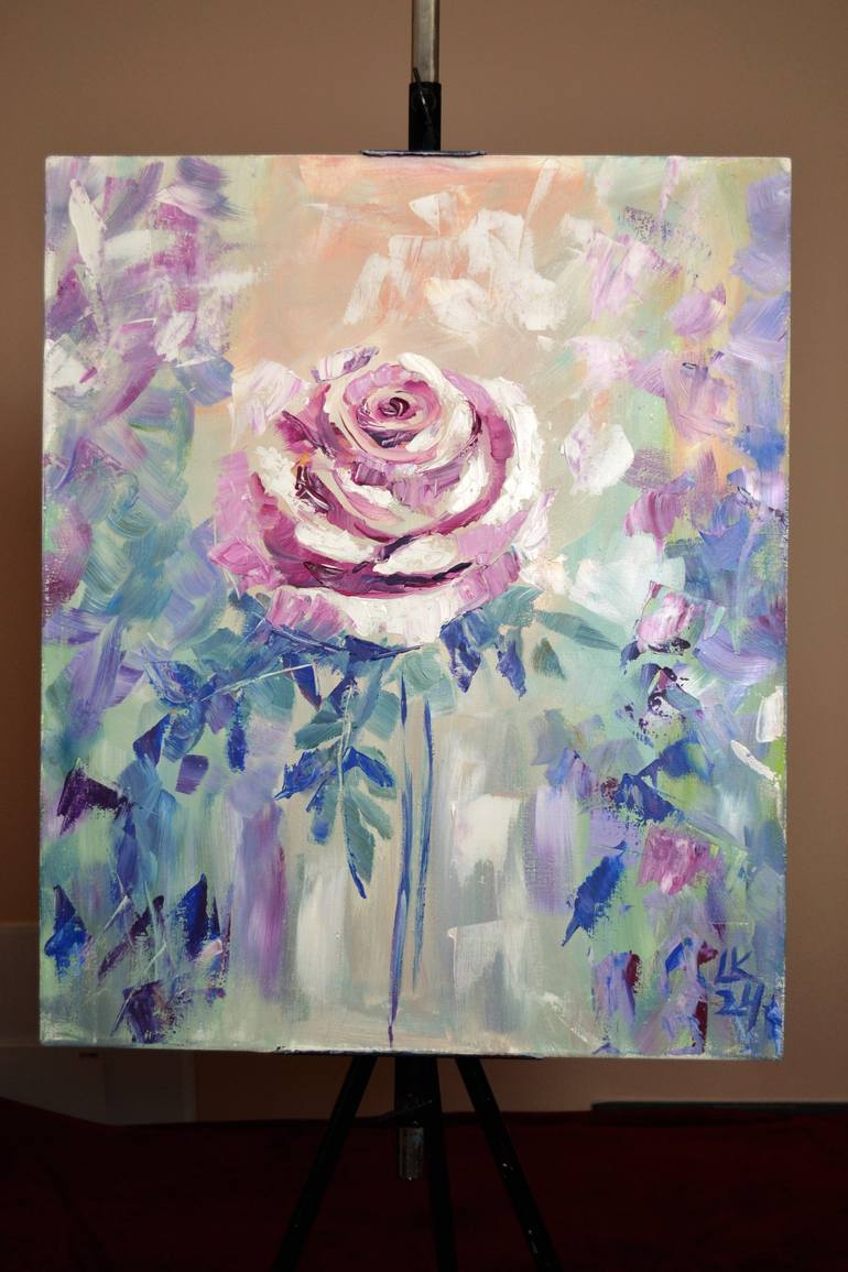 Original Abstract Floral Painting by Lada Kholosho