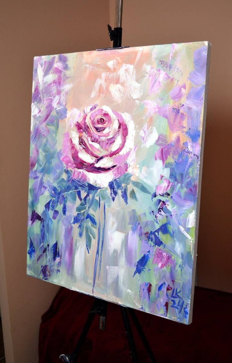 Original Abstract Floral Painting by Lada Kholosho