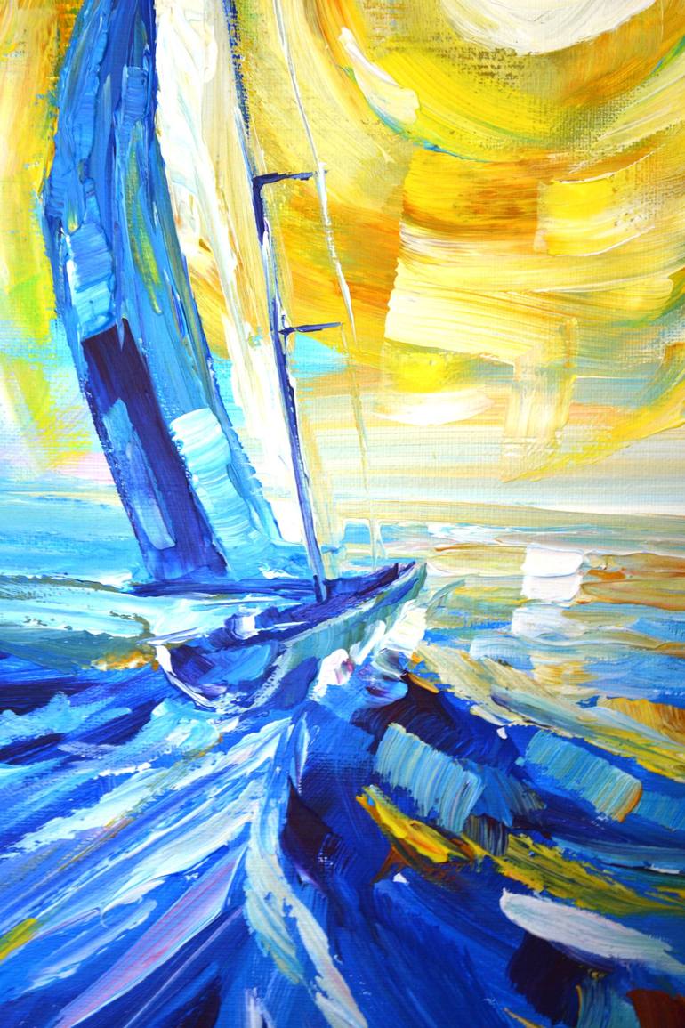 Original Abstract Seascape Painting by Lada Kholosho