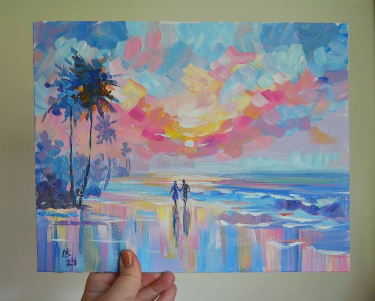 Original Contemporary Beach Painting by Lada Kholosho