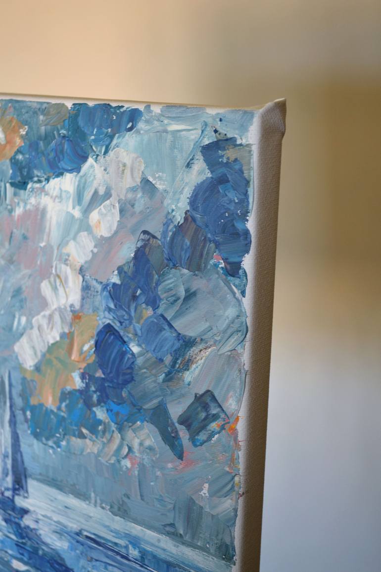 Original Abstract Seascape Painting by Lada Kholosho