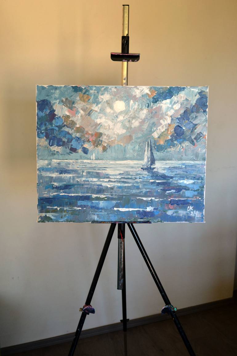 Original Abstract Seascape Painting by Lada Kholosho