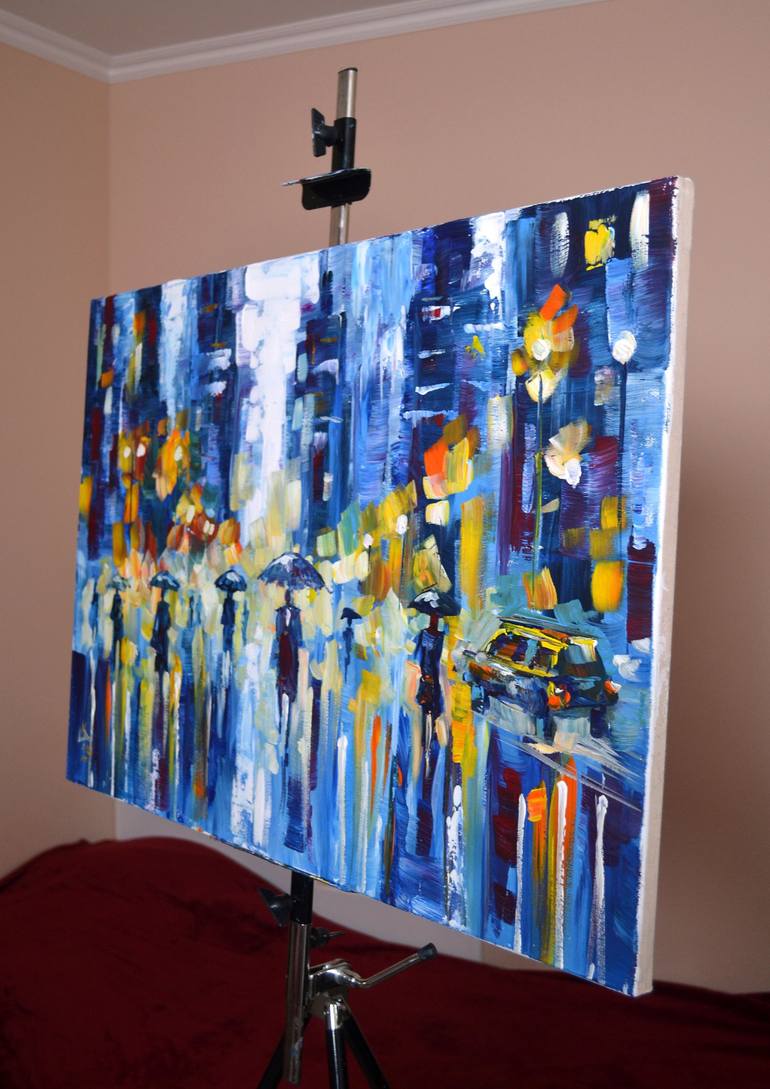 Original Abstract Cities Painting by Lada Kholosho