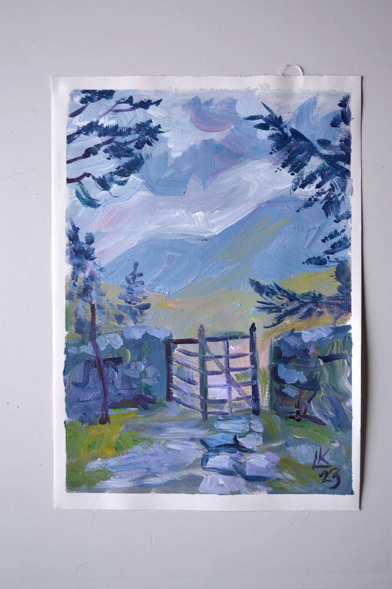 Original Art Deco Landscape Painting by Lada Kholosho