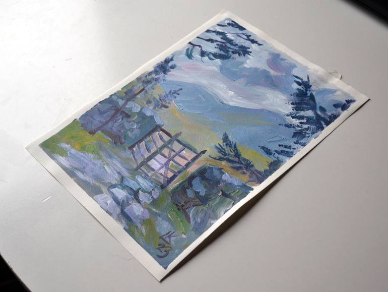 Original Art Deco Landscape Painting by Lada Kholosho