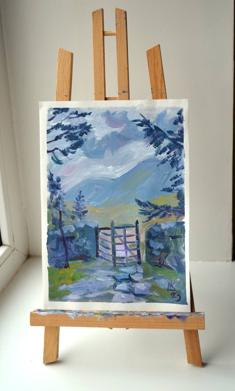 Original Art Deco Landscape Painting by Lada Kholosho
