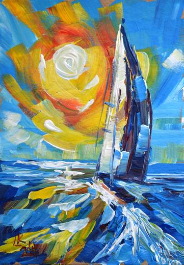 Print of Abstract Expressionism Seascape Paintings by Lada Kholosho