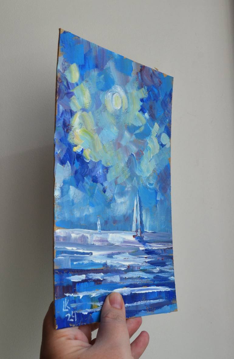 Original Abstract Expressionism Seascape Painting by Lada Kholosho