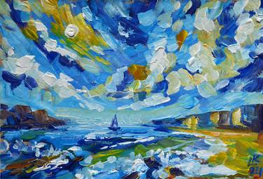 Original Abstract Expressionism Seascape Paintings by Lada Kholosho