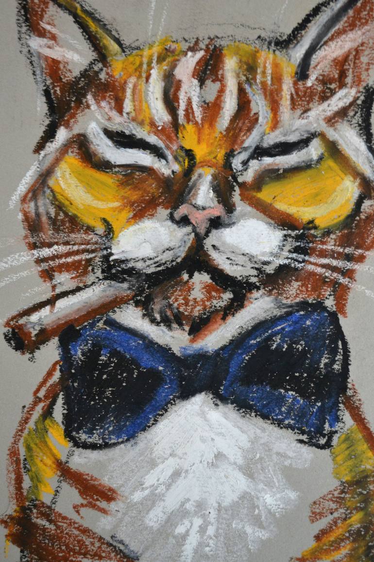 Original Abstract Cats Painting by Lada Kholosho
