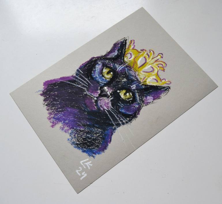 Original Abstract Cats Painting by Lada Kholosho