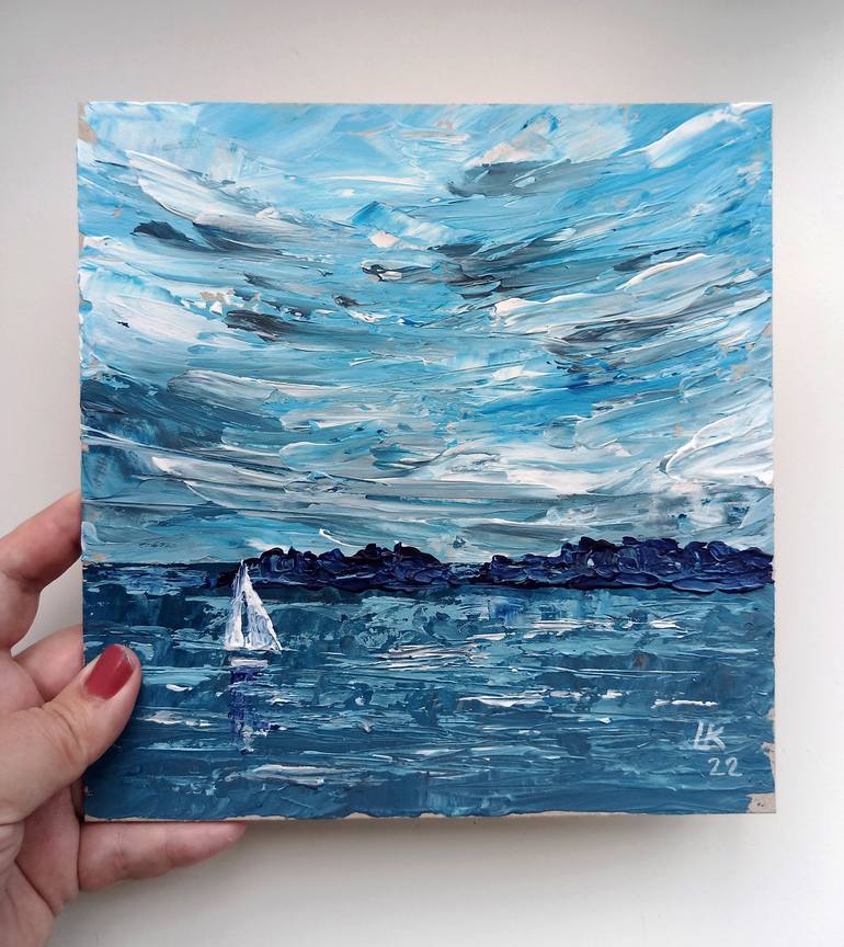 Original Fine Art Seascape Painting by Lada Kholosho