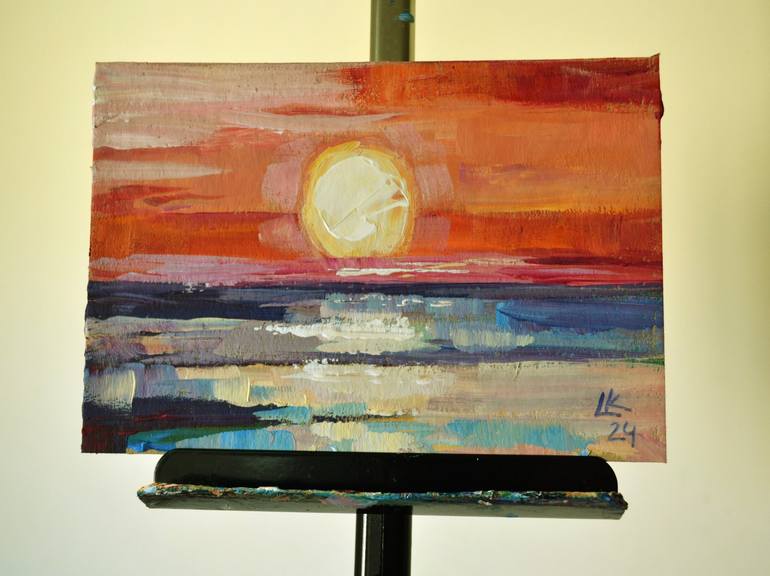 Original Abstract Expressionism Seascape Painting by Lada Kholosho