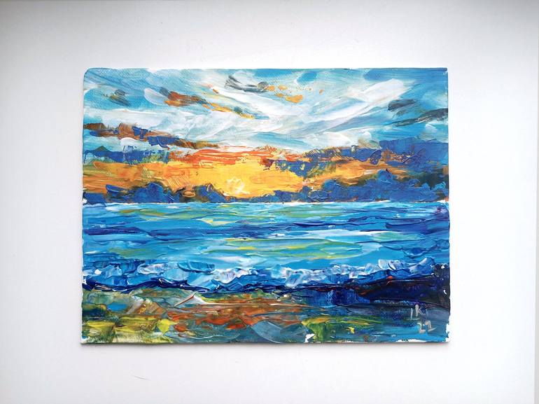 Original Abstract Seascape Painting by Lada Kholosho