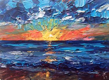 Print of Impressionism Seascape Paintings by Lada Kholosho