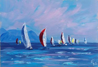 Print of Boat Paintings by Lada Kholosho
