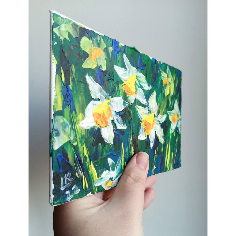 Original Abstract Floral Painting by Lada Kholosho