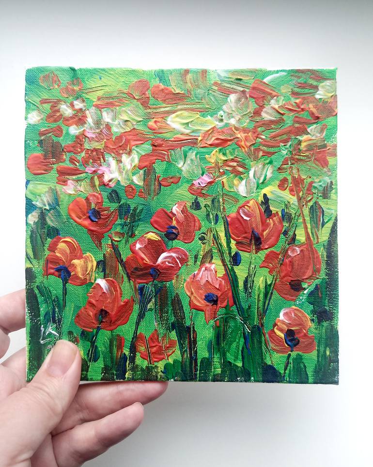 Original Abstract Floral Painting by Lada Kholosho