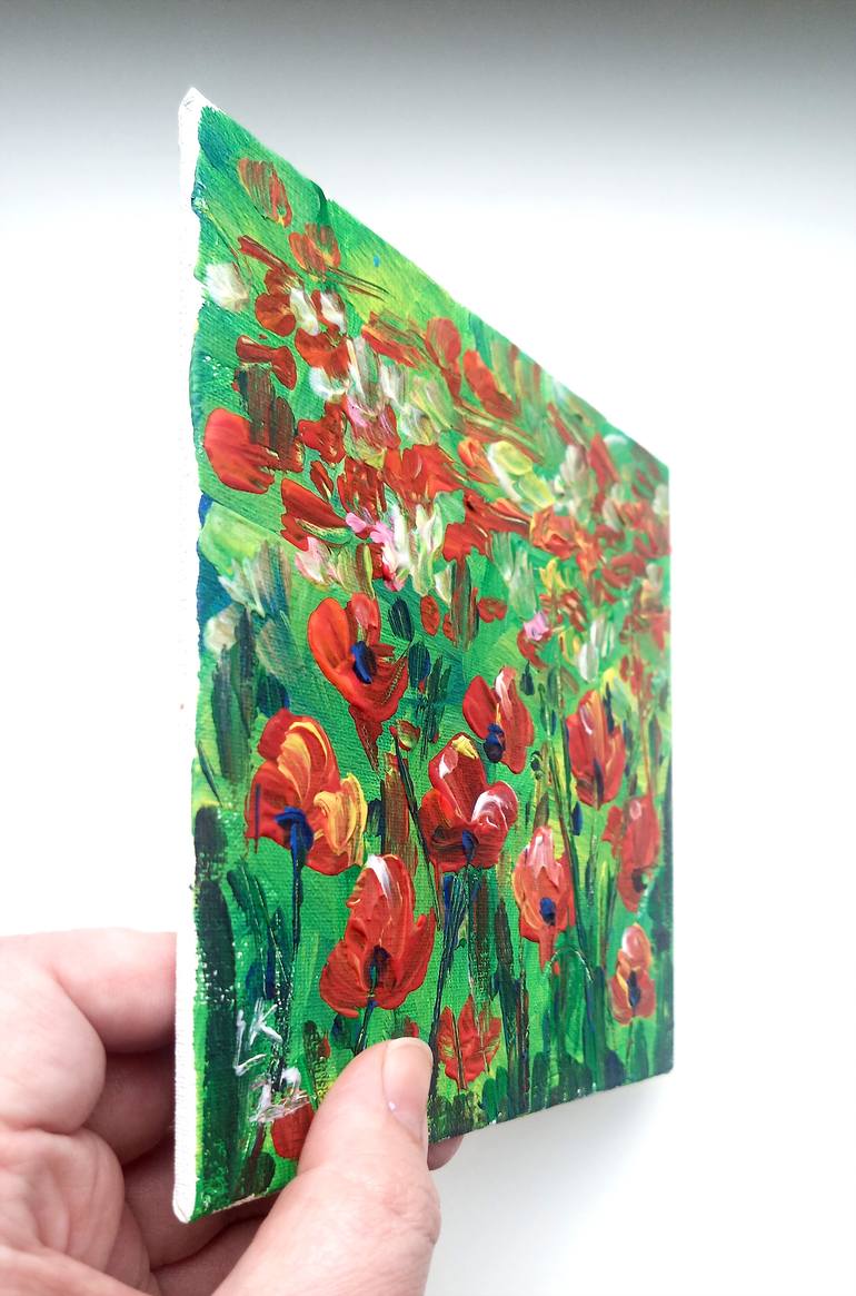 Original Abstract Floral Painting by Lada Kholosho