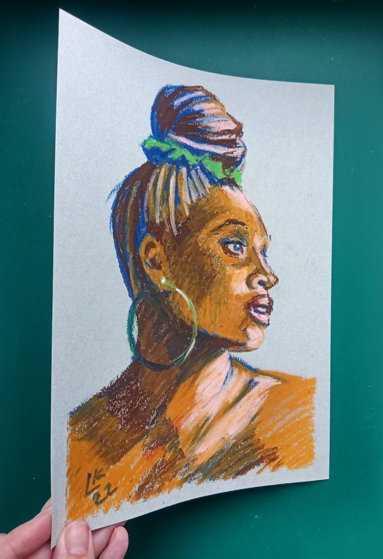Original Impressionism People Drawing by Lada Kholosho
