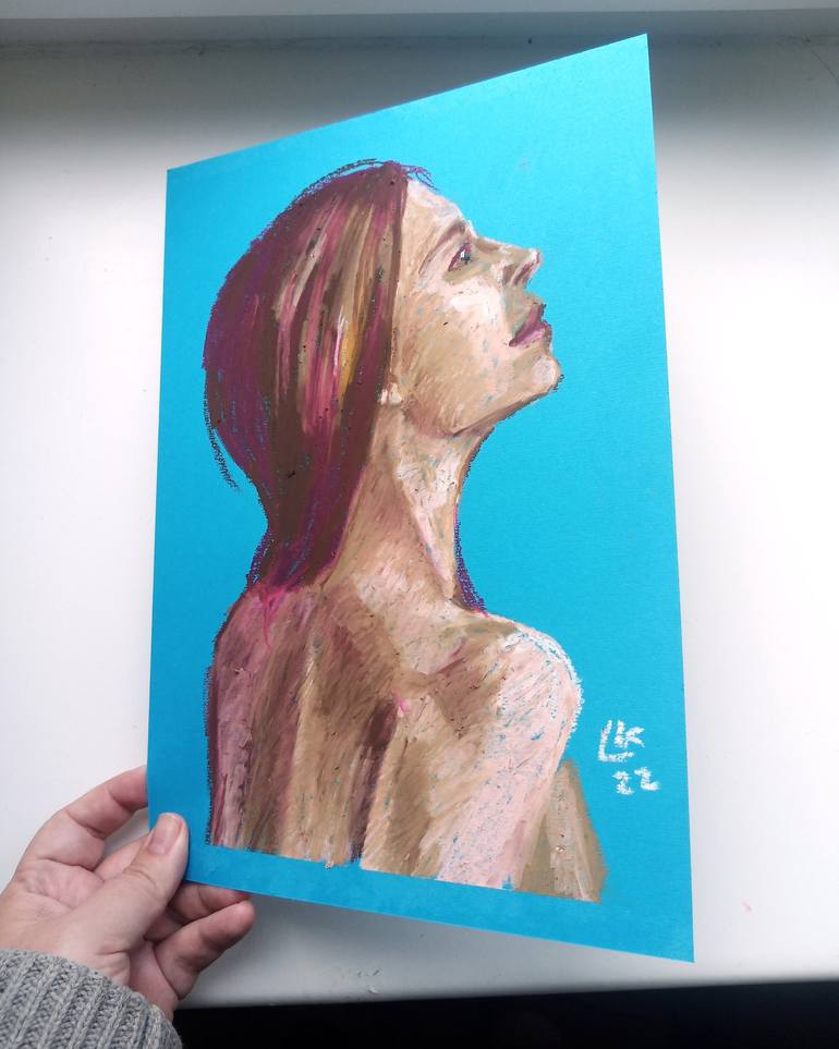 Original Fine Art Women Drawing by Lada Kholosho