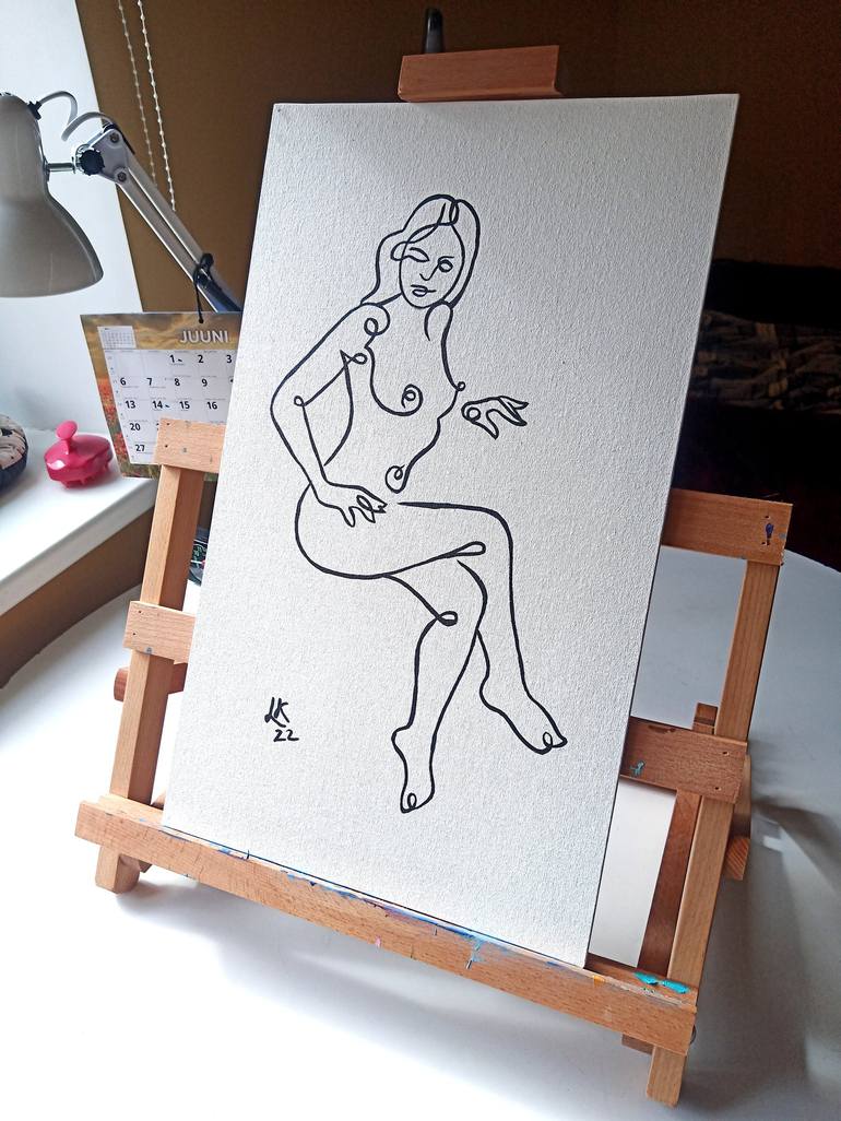 Original Minimalism Nude Painting by Lada Kholosho