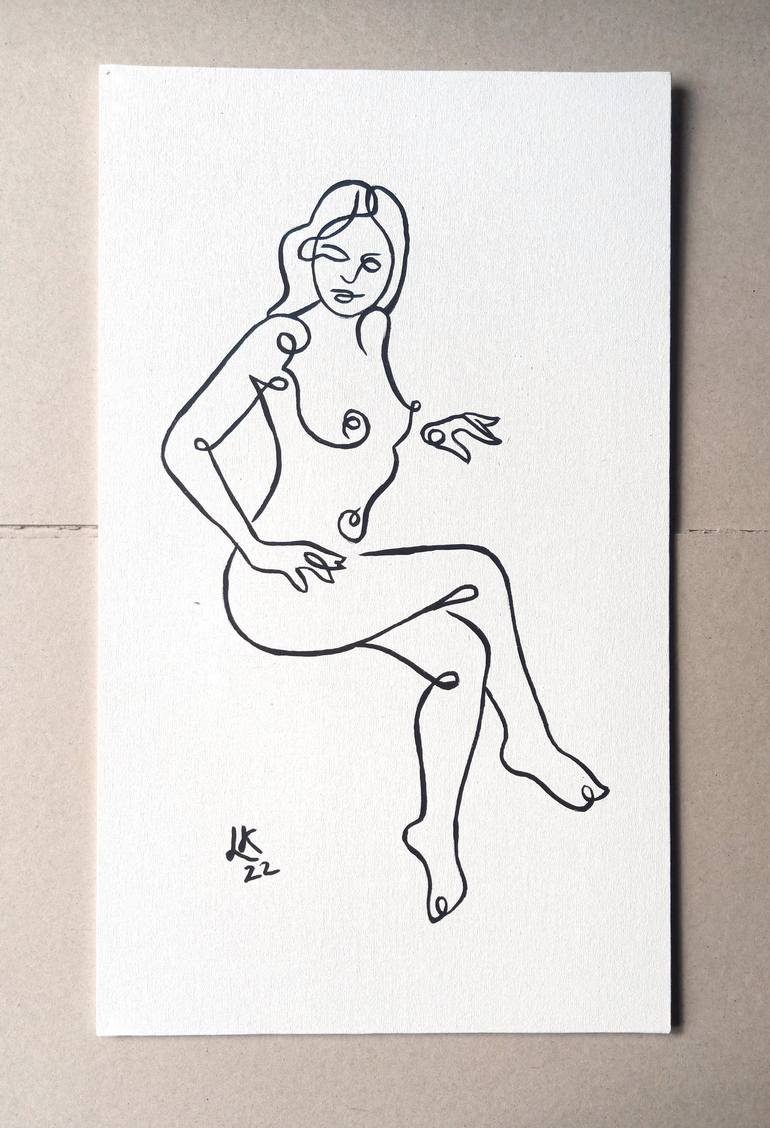 Original Minimalism Nude Painting by Lada Kholosho