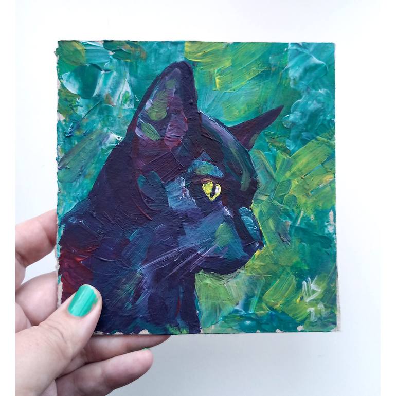 Original Cats Painting by Lada Kholosho