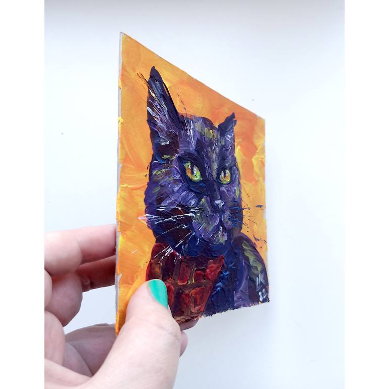 Original Impressionism Cats Painting by Lada Kholosho