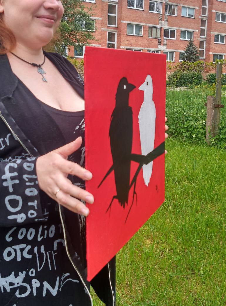 Original Abstract Animal Painting by Lada Kholosho