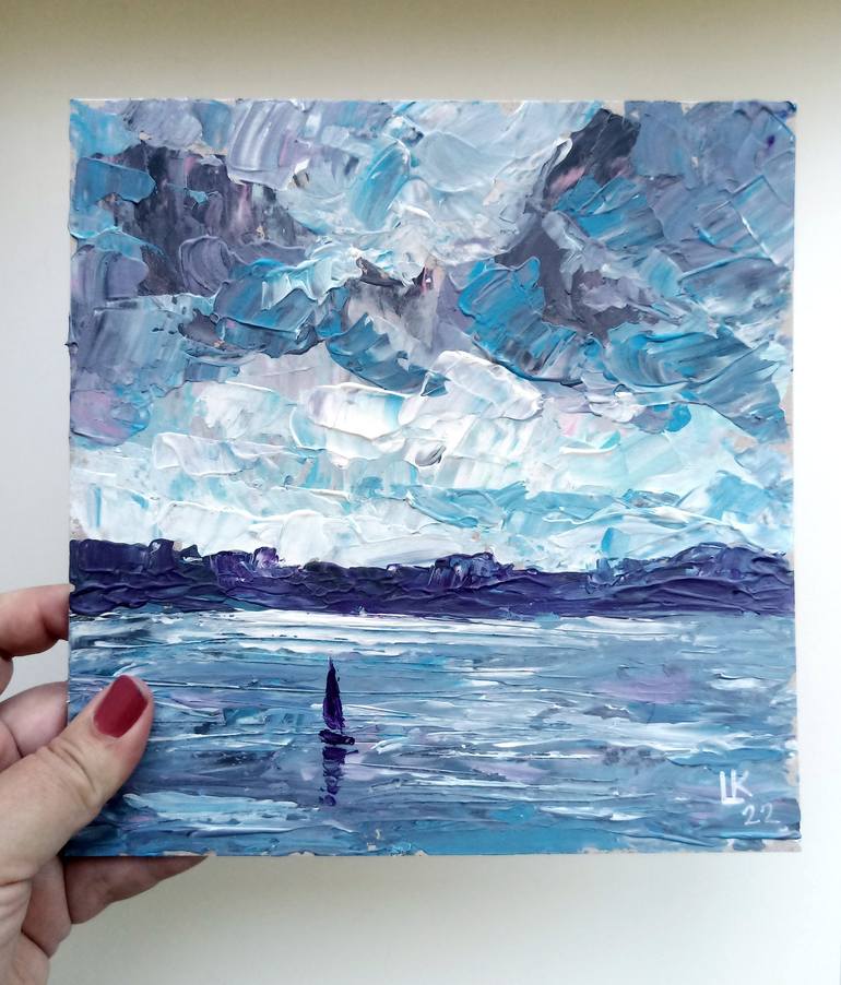 Original Fine Art Seascape Painting by Lada Kholosho