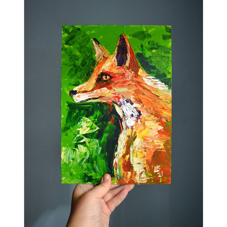 Original Impressionism Animal Painting by Lada Kholosho