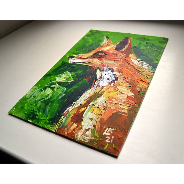 Original Impressionism Animal Painting by Lada Kholosho