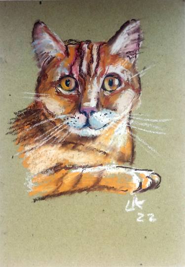 Print of Art Deco Cats Drawings by Lada Kholosho