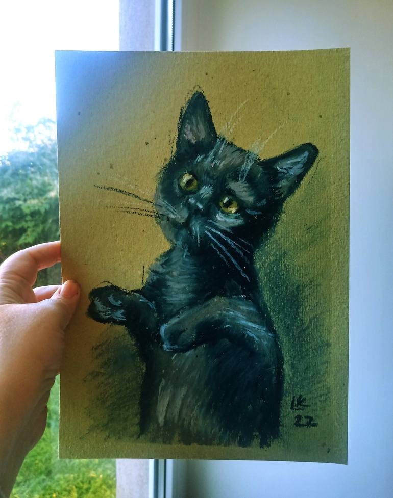 Original Contemporary Cats Drawing by Lada Kholosho