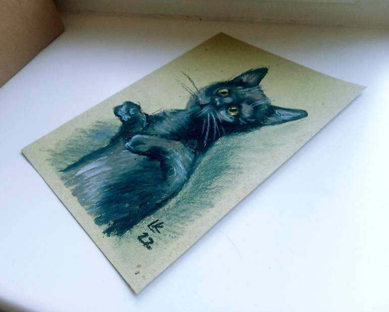 Original Cats Drawing by Lada Kholosho