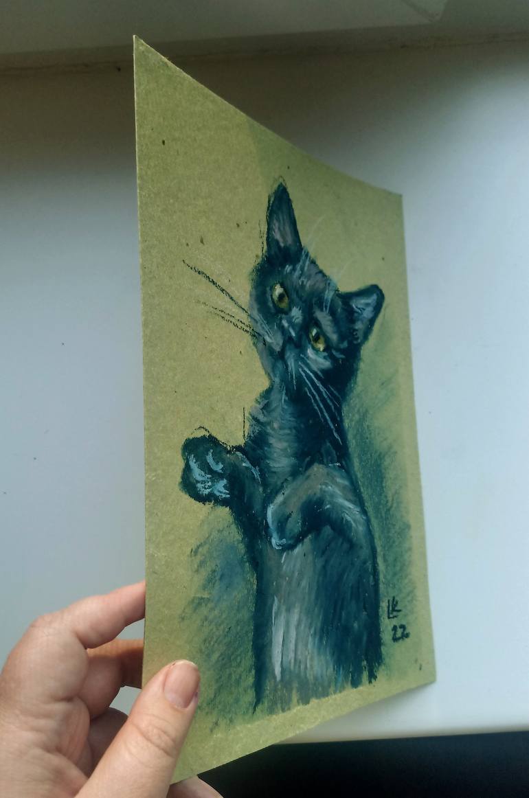 Original Cats Drawing by Lada Kholosho