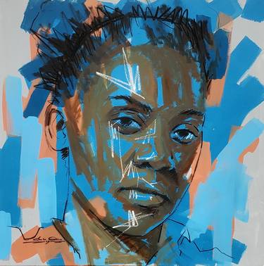 Original Abstract Expressionism Portrait Paintings by Charles Osaro