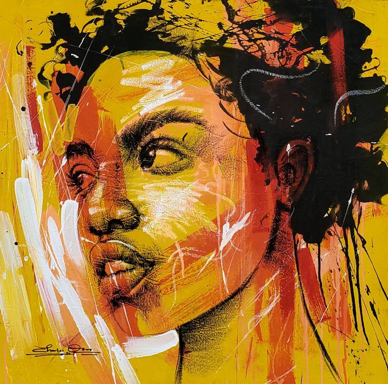 Girl in yellow. No.2 Painting by Charles Osaro | Saatchi Art