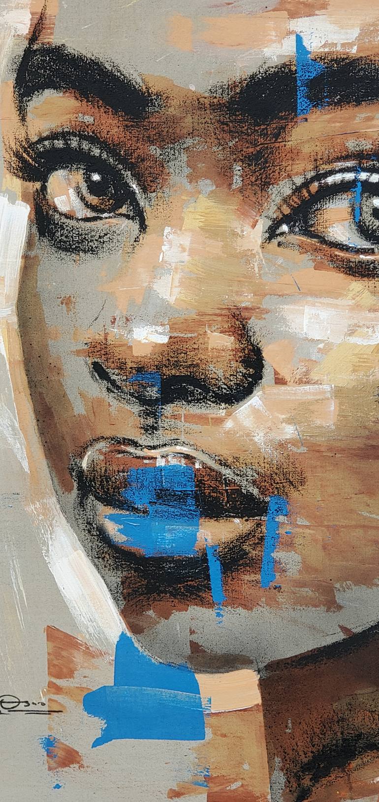 Original Abstract People Painting by Charles Osaro