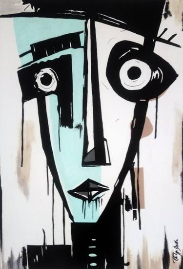 Original Abstract Expressionism Portrait Paintings by Philippe Dailler