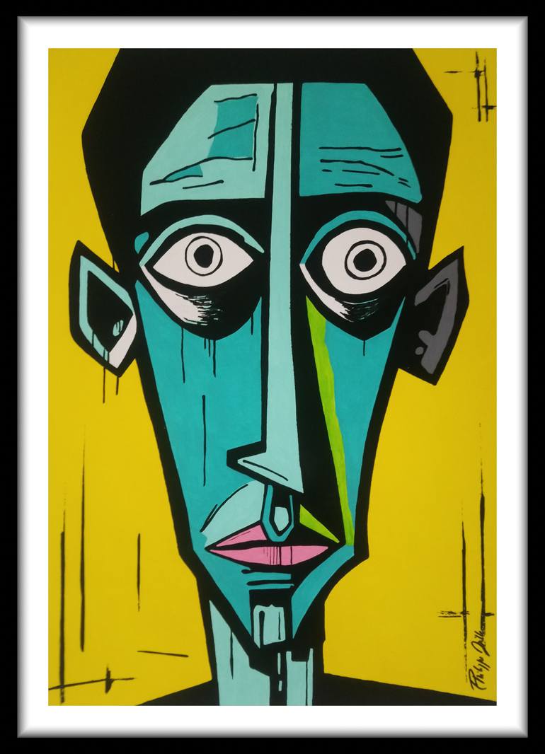 Original Abstract Expressionism Men Painting by Philippe Dailler