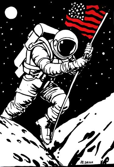 Original Minimalism Outer Space Paintings by Philippe Dailler
