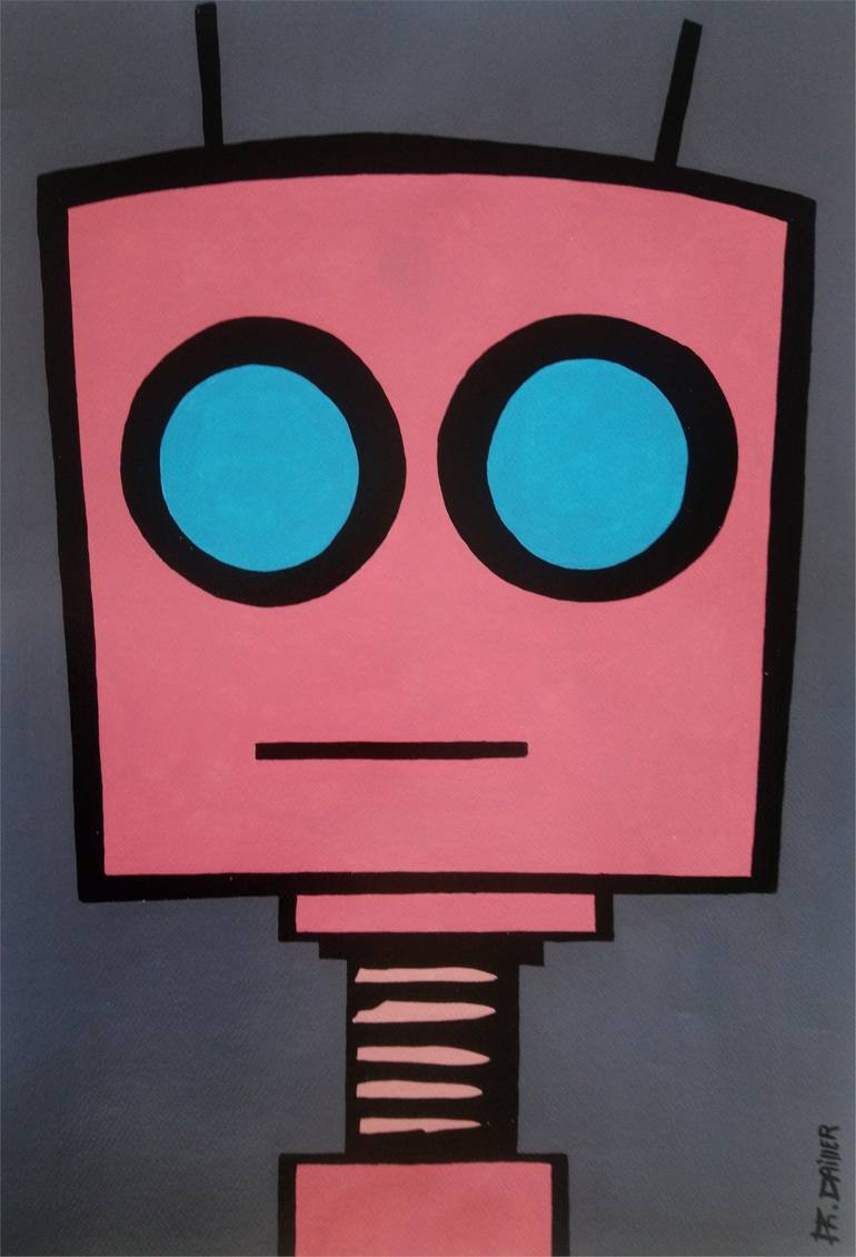 Original Men Painting by Philippe Dailler  Minimalism Art on Paper  Diego