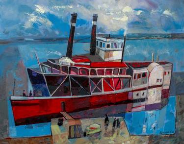 Original Expressionism Boat Paintings by Nikola Markovic