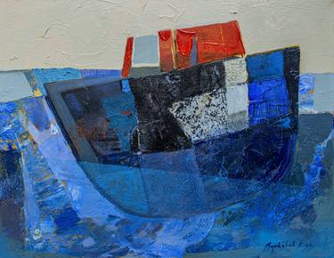 Original Abstract Expressionism Boat Paintings by Nikola Markovic